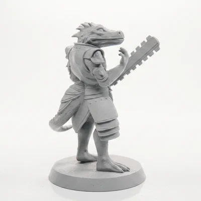 Mô hình chiến binh bò sát - Lizard Warrior Figurine Fantasy Miniature 3D Printable
