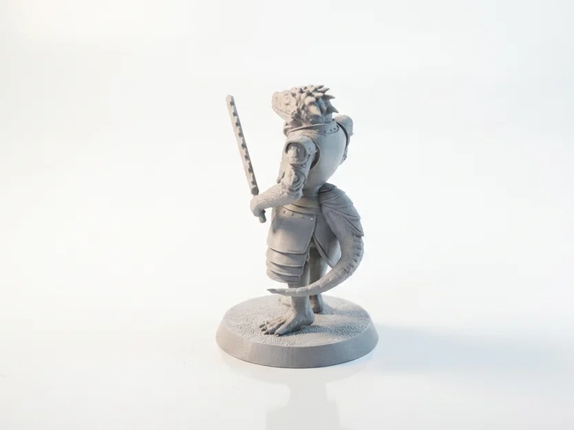 Mô hình chiến binh bò sát - Lizard Warrior Figurine Fantasy Miniature 3D Printable - Image 4
