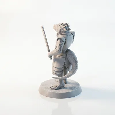 Mô hình chiến binh bò sát - Lizard Warrior Figurine Fantasy Miniature 3D Printable