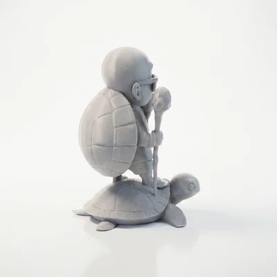Mô hình 3D ông lão cưỡi rùa lướt sóng độc đáo