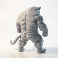 Mô hình chiến binh mèo cơ bắp (3D Printable) - Thumbnail 3