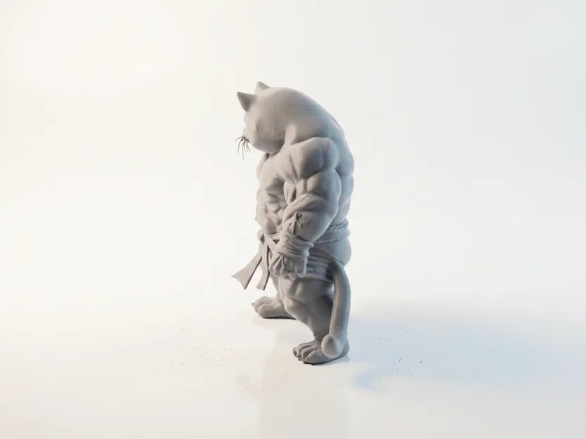 Mô hình chiến binh mèo cơ bắp (3D Printable) - Image 4