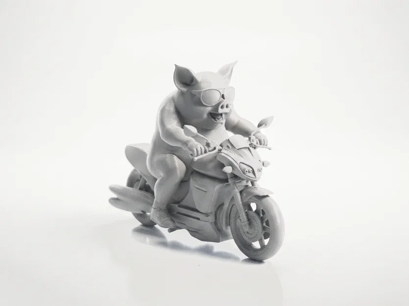 Mô hình Heo Lái Mô Tô - Tượng Trang Trí In 3D Độc Đáo - Image 2
