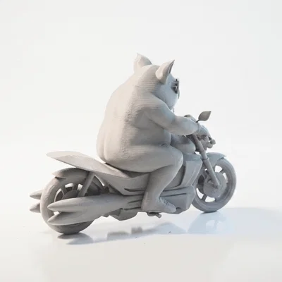 Mô hình Heo Lái Mô Tô - Tượng Trang Trí In 3D Độc Đáo