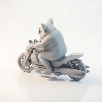 Mô hình Heo Lái Mô Tô - Tượng Trang Trí In 3D Độc Đáo