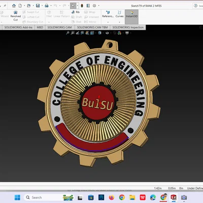 Mô hình 3D huy hiệu bánh răng College of Engineering BulSU