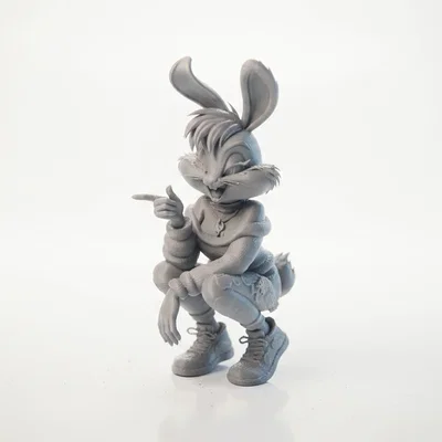 Mô hình tượng thỏ chỉ tay - File in 3D nghệ thuật