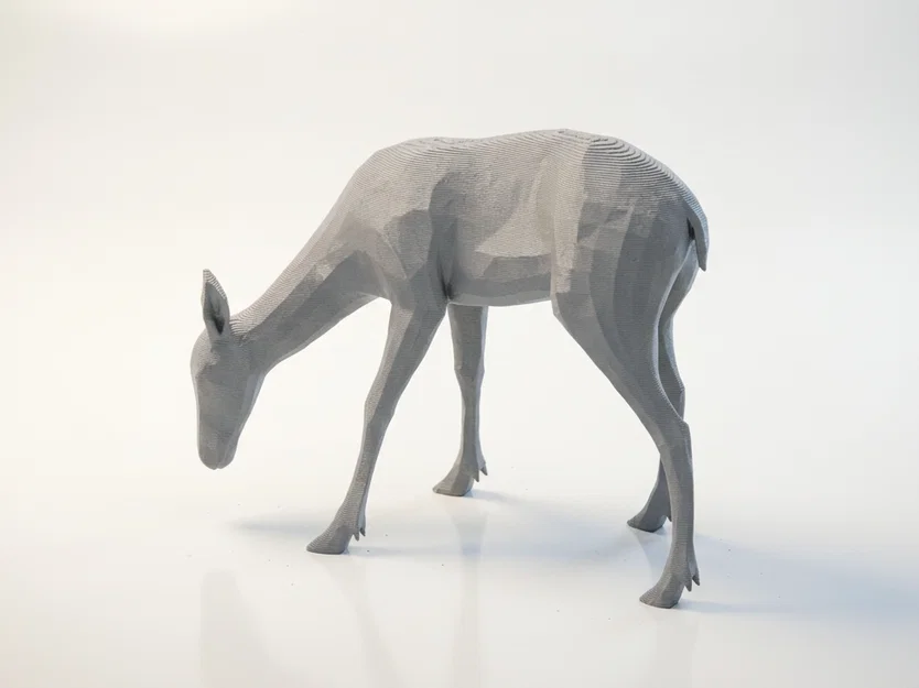 Mô hình hươu gặm cỏ chân thực in 3D (STL) - Image 1