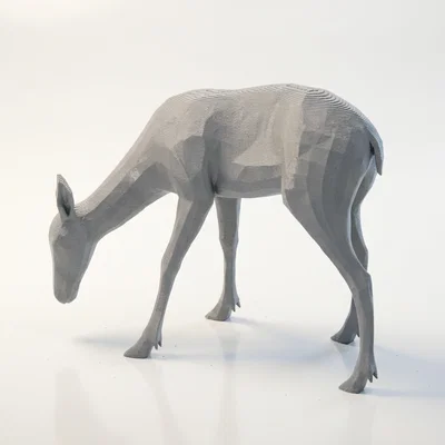 Mô hình hươu gặm cỏ chân thực in 3D (STL)