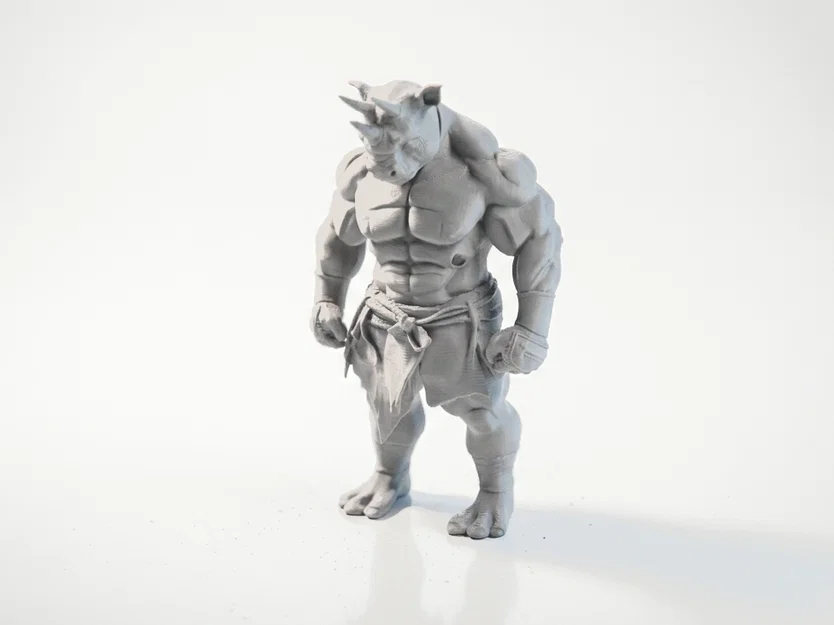 Mô hình chiến binh tê giác 3D (Rhino Man Warrior) - File in 3D giả tưởng - Image 1