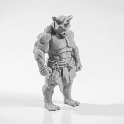Mô hình chiến binh tê giác 3D (Rhino Man Warrior) - File in 3D giả tưởng