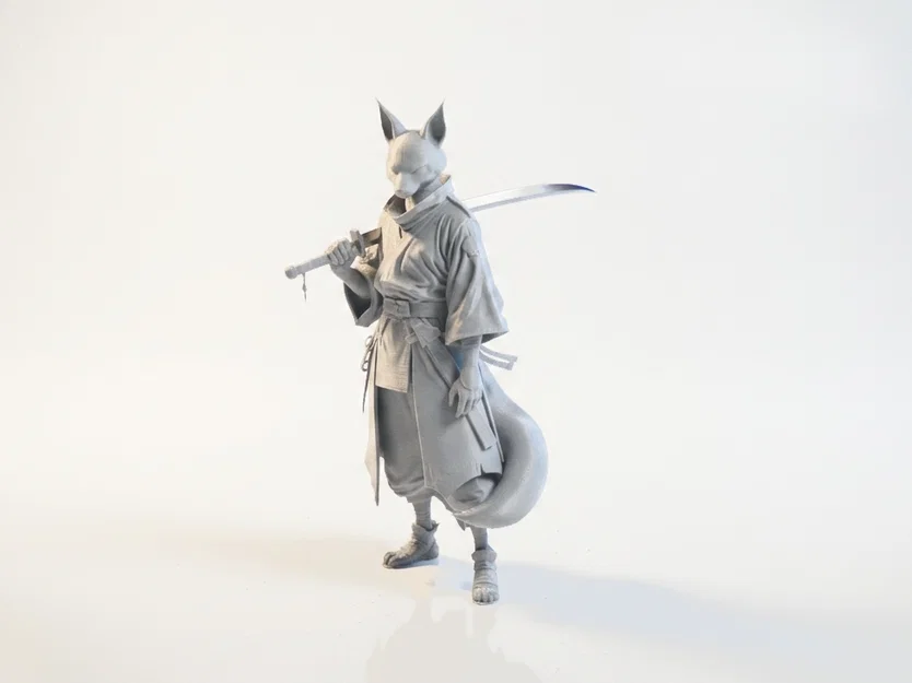 Mô hình tượng chiến binh cáo Samurai - File in 3D - Image 1