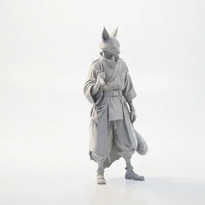Mô hình tượng chiến binh cáo Samurai - File in 3D