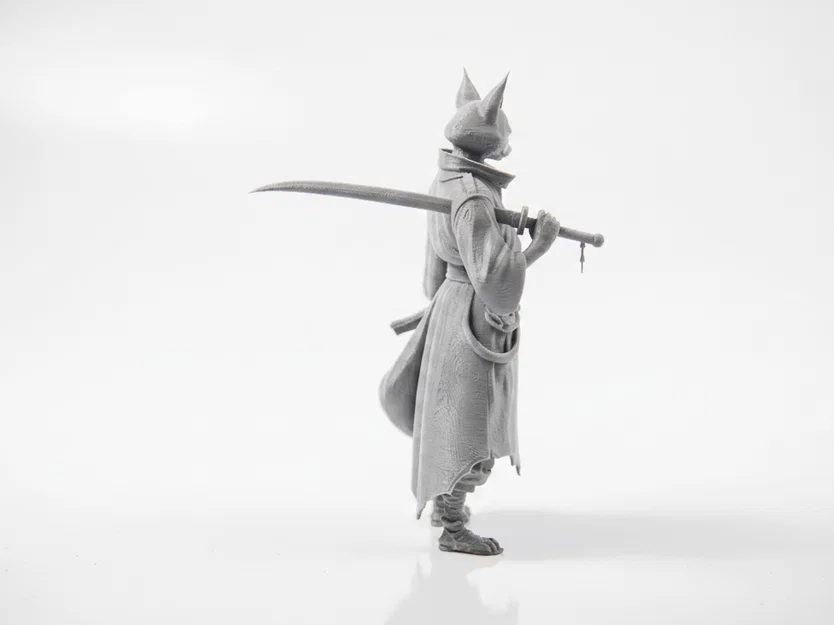 Mô hình tượng chiến binh cáo Samurai - File in 3D - Image 3