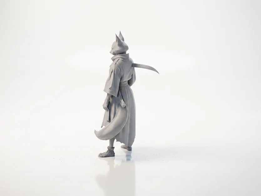 Mô hình tượng chiến binh cáo Samurai - File in 3D - Image 4