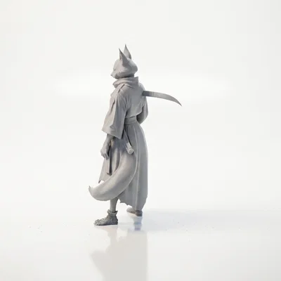 Mô hình tượng chiến binh cáo Samurai - File in 3D