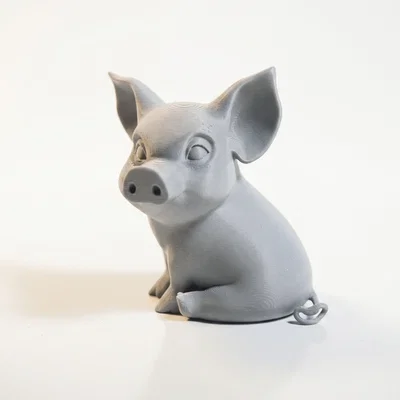 Mô hình Chú Heo Ngồi Dễ Thương - Đồ trang trí in 3D sưu tầm