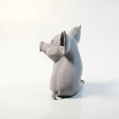 Mô hình Chú Heo Ngồi Dễ Thương - Đồ trang trí in 3D sưu tầm