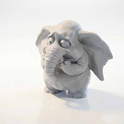 Mô hình 3D Chú Voi Nhỏ Đang Sợ Hãi