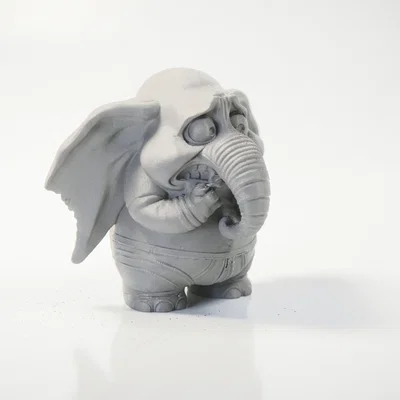 Mô hình 3D Chú Voi Nhỏ Đang Sợ Hãi