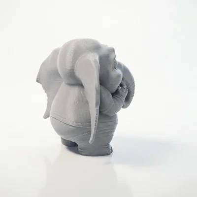 Mô hình 3D Chú Voi Nhỏ Đang Sợ Hãi