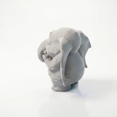 Mô hình 3D Chú Voi Nhỏ Đang Sợ Hãi