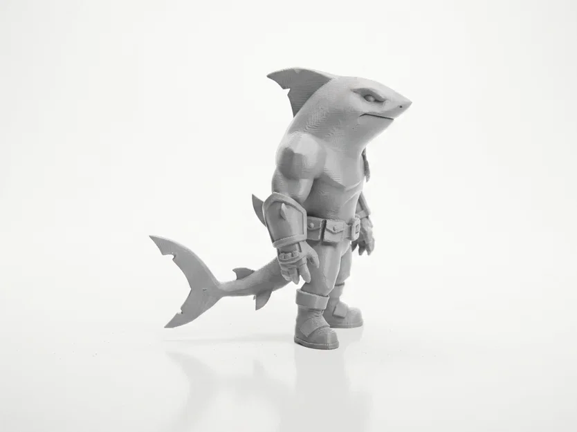 Mô Hình 3D Chiến Binh Cá Mập - Shark Man Warrior 3D Printable - Image 2