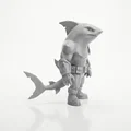 Mô Hình 3D Chiến Binh Cá Mập - Shark Man Warrior 3D Printable - Thumbnail 2
