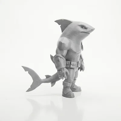 Mô Hình 3D Chiến Binh Cá Mập - Shark Man Warrior 3D Printable