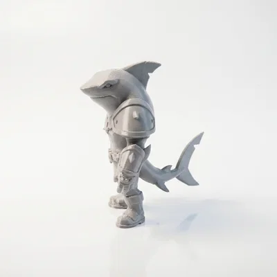 Mô Hình 3D Chiến Binh Cá Mập - Shark Man Warrior 3D Printable