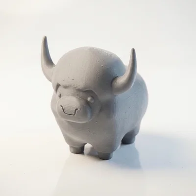 Mô hình chú bò tót dễ thương - Tượng 3D trang trí độc đáo