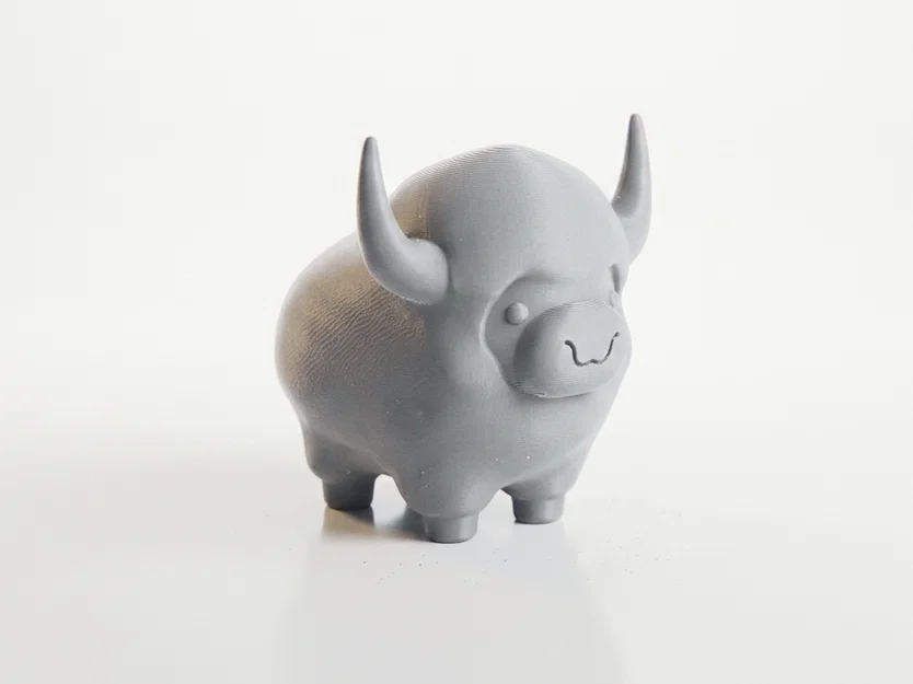 Mô hình chú bò tót dễ thương - Tượng 3D trang trí độc đáo - Image 2