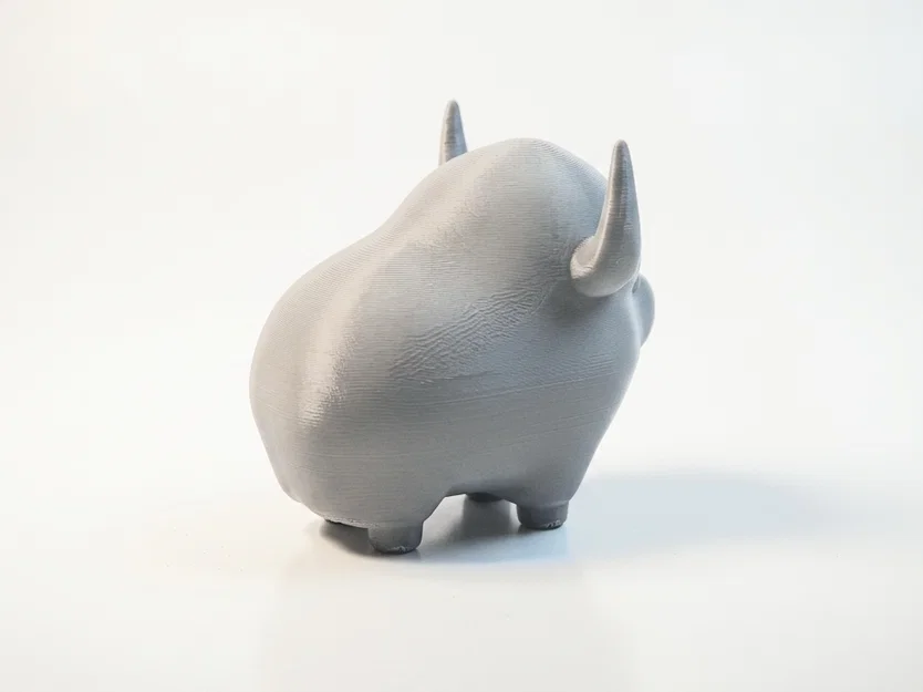 Mô hình chú bò tót dễ thương - Tượng 3D trang trí độc đáo - Image 3
