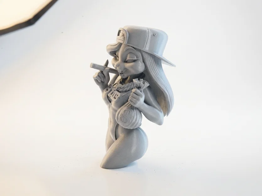 Mô hình 3D Bức tượng bán thân Thỏ hút thuốc - Đồ trang trí cá tính - Image 1