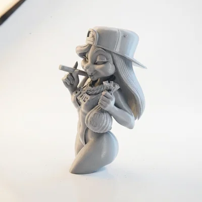 Mô hình 3D Bức tượng bán thân Thỏ hút thuốc - Đồ trang trí cá tính