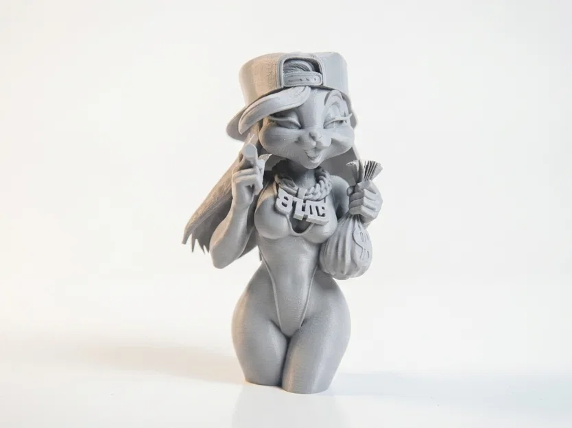 Mô hình 3D Bức tượng bán thân Thỏ hút thuốc - Đồ trang trí cá tính - Image 2