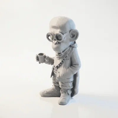 Mô hình chú khỉ hút thuốc 3D - Tượng trang trí bàn làm việc độc đáo