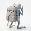 Mô hình ếch hút thuốc 3D - Tượng trang trí động vật độc đáo - Thumbnail 3
