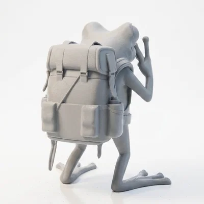 Mô hình ếch hút thuốc 3D - Tượng trang trí động vật độc đáo