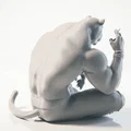 Mô hình Tượng Hổ Hút Thuốc - Tác phẩm điêu khắc 3D chất lượng cao - Thumbnail 3