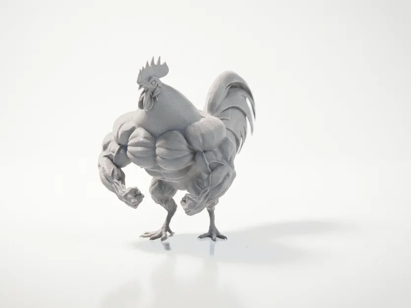 Mô hình 3D tượng gà trống cơ bắp đầy mạnh mẽ - Image 2