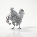 Mô hình 3D tượng gà trống cơ bắp đầy mạnh mẽ - Thumbnail 2