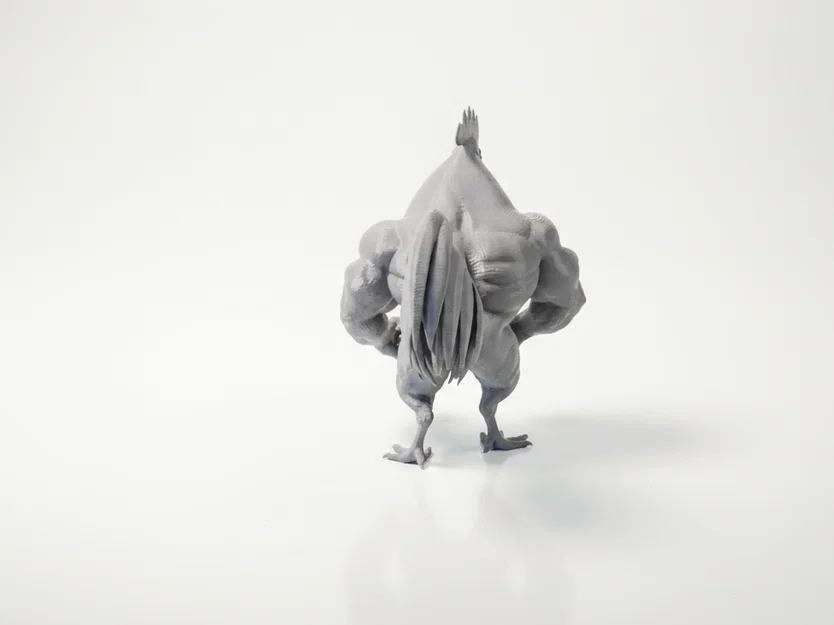 Mô hình 3D tượng gà trống cơ bắp đầy mạnh mẽ - Image 4