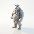 Mô hình 3D Chiến binh Ngựa vằn - Zebra Man Warrior Figurine - Thumbnail 1
