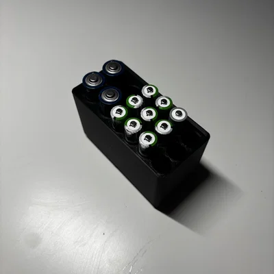 Khay Đựng Pin Gridfinity – 4 Pin AA & 12 Pin AAA