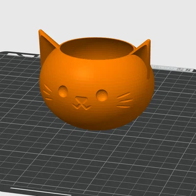 Chậu cây hình mèo Kawaii 3D dễ thương có lỗ thoát nước