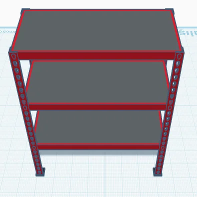 Mô hình kệ để đồ 3 tầng (Garage Shelf) cho không gian làm việc
