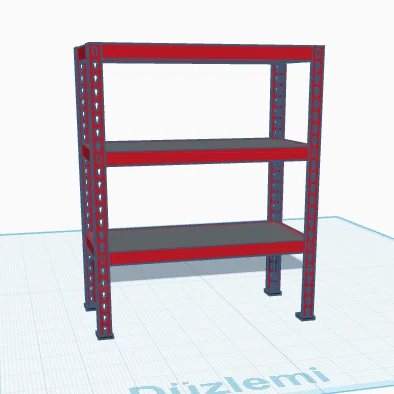 Mô hình kệ để đồ 3 tầng (Garage Shelf) cho không gian làm việc