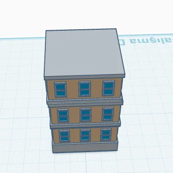 Mô hình kiến trúc tòa nhà chung cư (Apartment) dùng cho in 3D