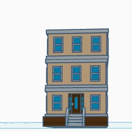 Mô hình kiến trúc tòa nhà chung cư (Apartment) dùng cho in 3D